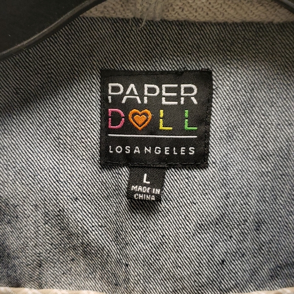 Paper Doll jean jacket, junior size Large - Picture 2 of 9